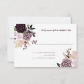 Lila Mauve Pink Gold Peonies Rose UAWG RSVP Karte (Rückseite)