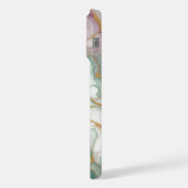 Lila Mauve Pink Green Gold Marmormuster iPhone Hülle (Linke Seite)