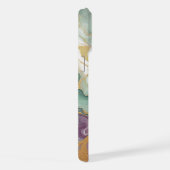 Lila Mauve Pink Green Gold Marmormuster iPhone Hülle (Rechte Seite)