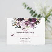 Lila Mauve Pink Peonies Rose UAWG RSVP Karte (Stehend Vorderseite)