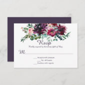 Lila Mauve Pink Pflaume Rote Violette Grüne UAWG RSVP Karte (Vorne/Hinten)