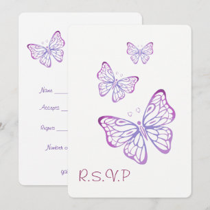 Lila Mauve Rosa Edle Garten Schmetterling RSVP Einladung