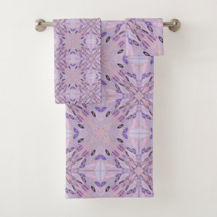 Lila Mauve Rosa Violett Geometrische Abstrakte Kun Badhandtuch Set
