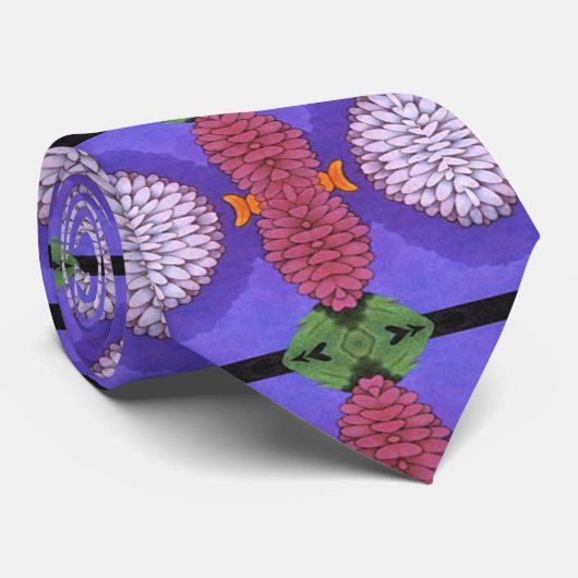 Lila Mauve- und Grünes Modern Design Krawatte (Gerollt)