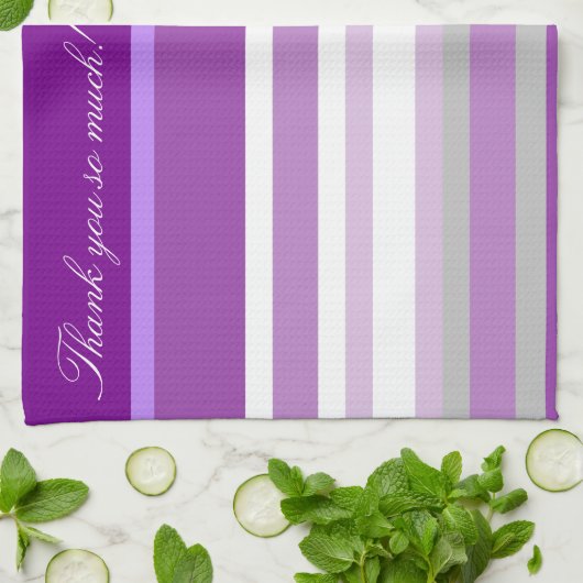 Lila Mauve und Weiß Geschirrtuch (Gefaltet)