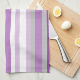 Lila Mauve und Weiß Geschirrtuch