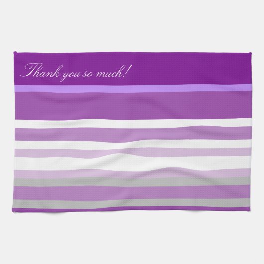 Lila Mauve und Weiß Geschirrtuch (Horizontal)