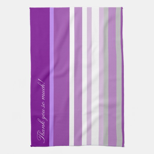 Lila Mauve und Weiß Geschirrtuch (Vertikal)