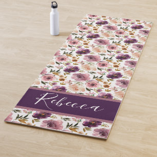 Lila Meditation Wasserfarbe Blume Blumen Yoga Ma Yogamatte