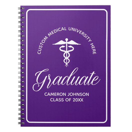 Lila medizinischer Abschluss Notizblock (Vorderseite)