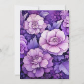 Lila Medley Floral Winter Wedding Einladung (Rückseite)