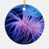 Lila Meeresanemon Keramik Ornament (Vorne)