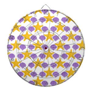 Lila Meeresmuscheln Gelbe Seesterne Meeresleben Dartscheibe