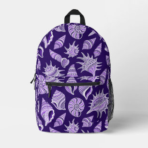 lila Meeresmuscheln Strand Ozean, Meeresmuscheln,  Bedruckter Rucksack