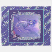 Lila Meerjungflockendecke Fleecedecke (Vorderseite (Horizontal))