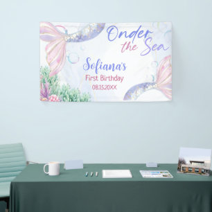 Lila Meerjungfrau 1. Geburtstag Oneder das Meer Banner