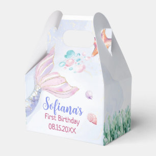 Lila Meerjungfrau 1. Geburtstag Unter dem Meer Geschenkschachtel