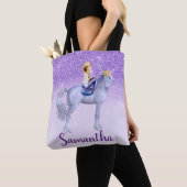 Lila Meerjungfrau auf Unicorn Personalisiert Tasche (Von Nahem)