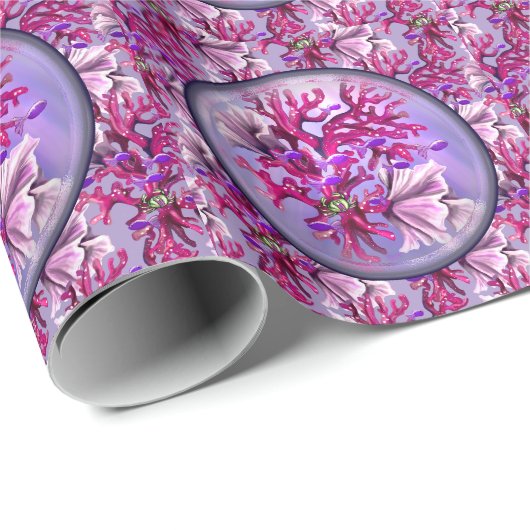 Lila Meerjungfrau Geschenkpapier (Rolleneckpunkt)