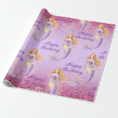 Lila Meerjungfrau  Geschenkpapier (Ungerollt)