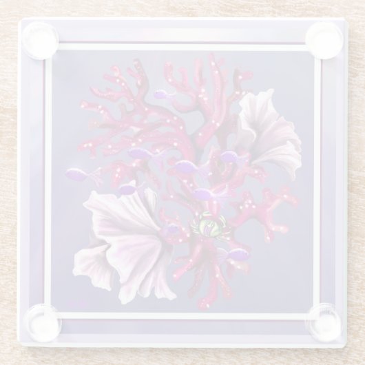 Lila Meerjungfrau Glasuntersetzer (Rückseite)