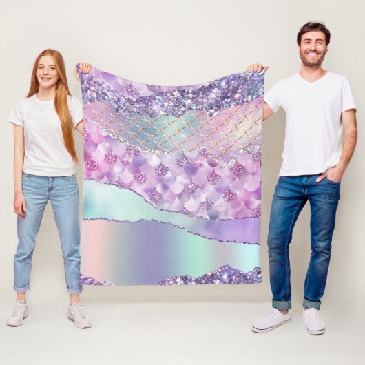 Lila Meerjungfrau Glitzer Fleecedecke (Beispiel)