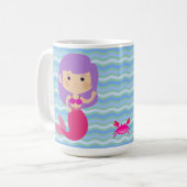 Lila Meerjungfrau Kaffeetasse (Vorderseite Links)
