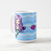 Lila Meerjungfrau Kaffeetasse (Vorderseite Links)