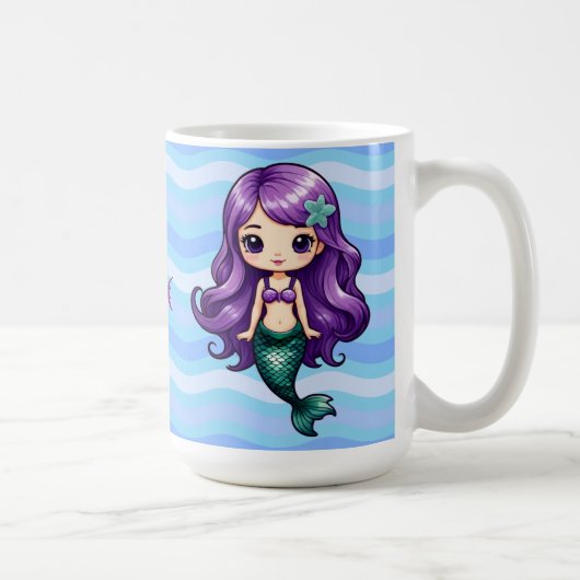 Lila Meerjungfrau Kaffeetasse (Rechts)