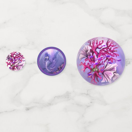 Lila Meerjungfrau Konfetti (Vorderseiten)