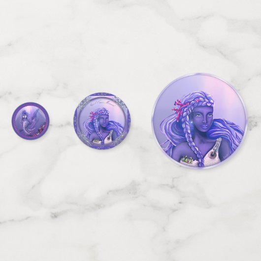 Lila Meerjungfrau Konfetti (Rückseiten)