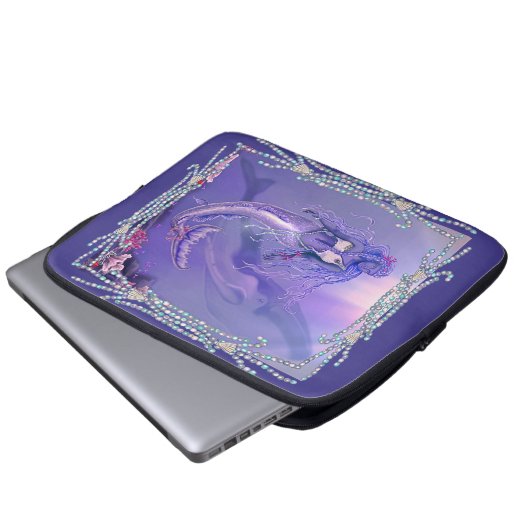 Lila Meerjungfrau-Maus-Pad Laptop-Sieb Laptopschutzhülle (Vorne Knopf)