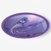 Lila Meerjungfrau Pappteller (Schrägansicht)