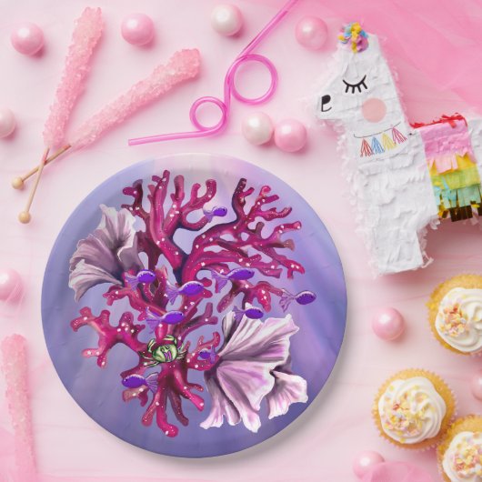 Lila Meerjungfrau Pappteller (Party)