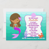 Lila Meerjungfrau-Pool-Party Einladung (Vorderseite)