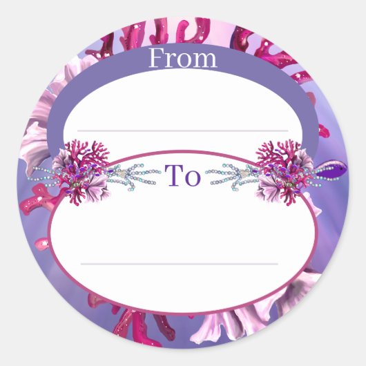 Lila Meerjungfrau-Rundkleber Runder Aufkleber (Vorderseite)