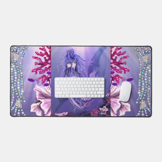 Lila Meerjungfrau Schreibtischunterlage (Tastatur & Maus)