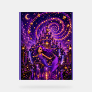 Lila Meerjungfrau Stern Spirale Fantasy Schloss Ku Acrylschild