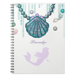 Lila Meerjungfrau Strand Glamour Funkeln Custom Notizblock