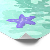 Lila Meerjungfrau unter dem Meer Geburtstag Poster (Ecke)