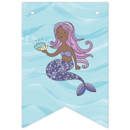 Lila Meerjungfrau unter der Meeresoberfläche zum G Wimpelkette (Sechzehnte Fahne)