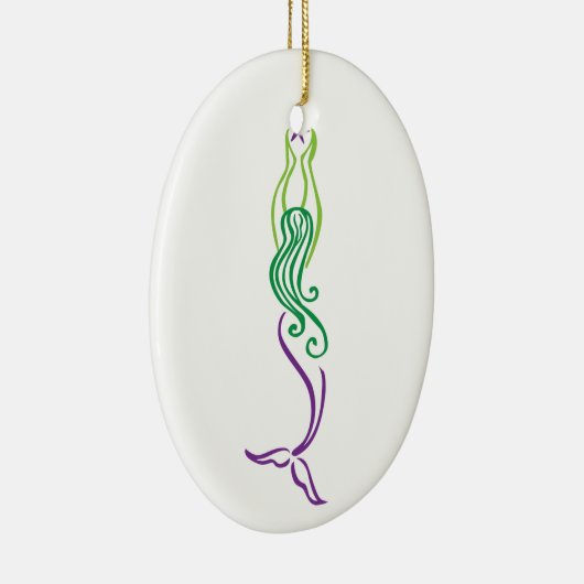 Lila Meerjungfrau-Verzierung Keramik Ornament (Rechts)