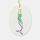 Lila Meerjungfrau-Verzierung Keramik Ornament (Hinten)