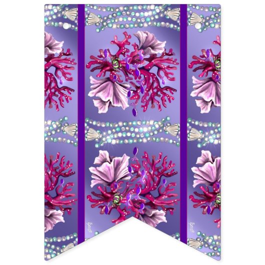 Lila Meerjungfrau Wimpelkette (Zweite Fahne)