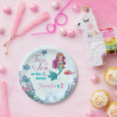 Lila Meerjungfrau Zwei die Meermädchen 2. Geburtst Pappteller (Party)