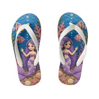 Lila Meerjungfraudecke Kinderbadesandalen