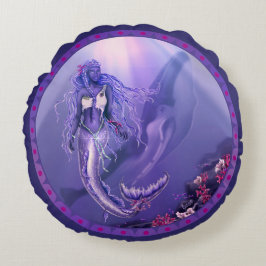 Lila Meerjungfrauenkissen Rundes Kissen