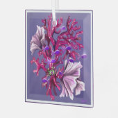 Lila Meerjungglasverzierung Ornament Aus Glas (Vorderseite links)