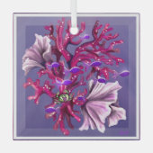 Lila Meerjungglasverzierung Ornament Aus Glas (Vorderseite)