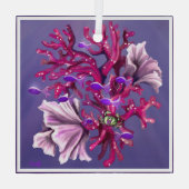 Lila Meerjungglasverzierung Ornament Aus Glas (Rückseite)